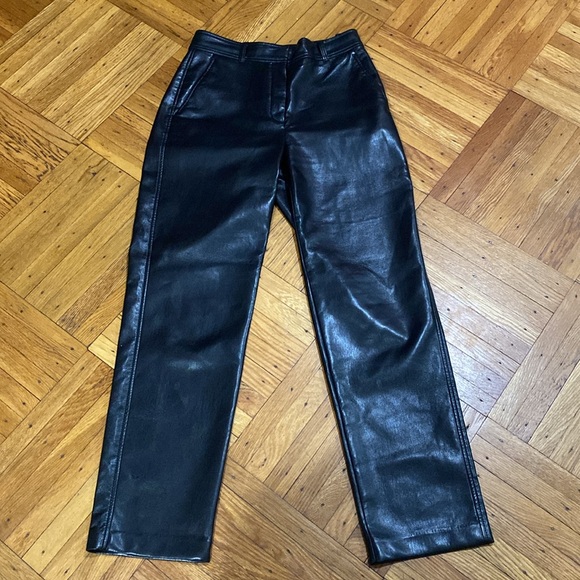 Aritzia Babaton command pant vegan leather black pant size 6 - Picture 5 of 8